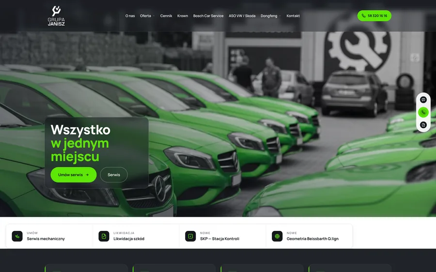 Grupa Janisz — strona WWW — ekran realizacji KTB Media